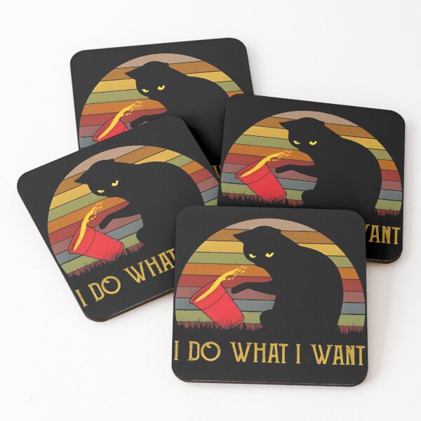 Item preview, Vintage Retro Sunset I Do What I Want Black Cat designed and sold by EllenEngelman.