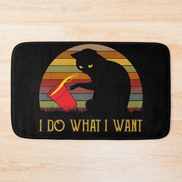 Item preview, Vintage Retro Sunset I Do What I Want Black Cat designed and sold by EllenEngelman.