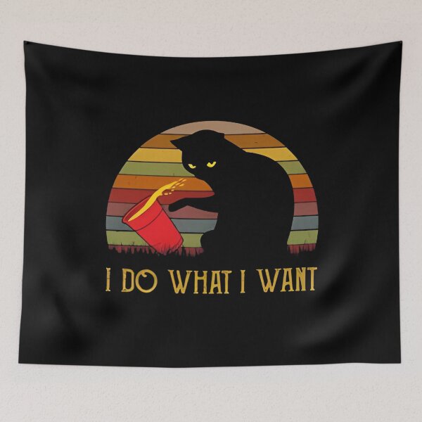 Item preview, Vintage Retro Sunset I Do What I Want Black Cat designed and sold by EllenEngelman.