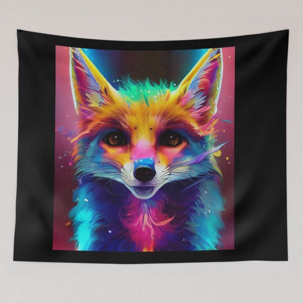 Item preview, Paint Splatter Adorable Fox designed and sold by abhaley.
