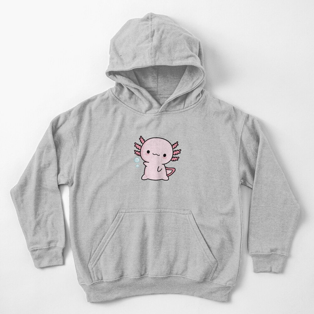 Cute Axolotl Salute Kids Pullover Hoodie