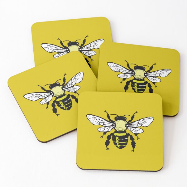 Item preview, Mustard Bumble Bees Pattern designed and sold by The magic  Yellow bus.
