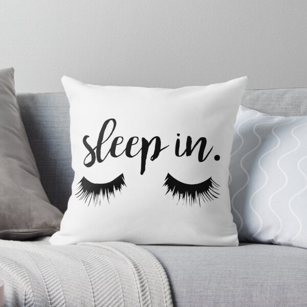 Sleep In Eyelash Print Throw Pillow