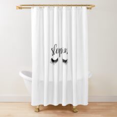 Sleep In Eyelash Print Shower Curtain