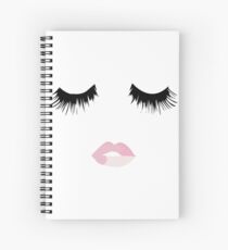 Eyelash Lip Print Spiral Notebook