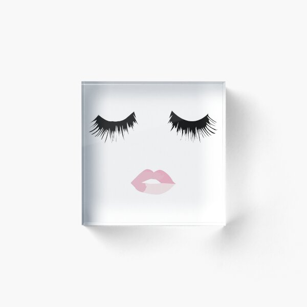 Eyelash Lip Print Acrylic Block