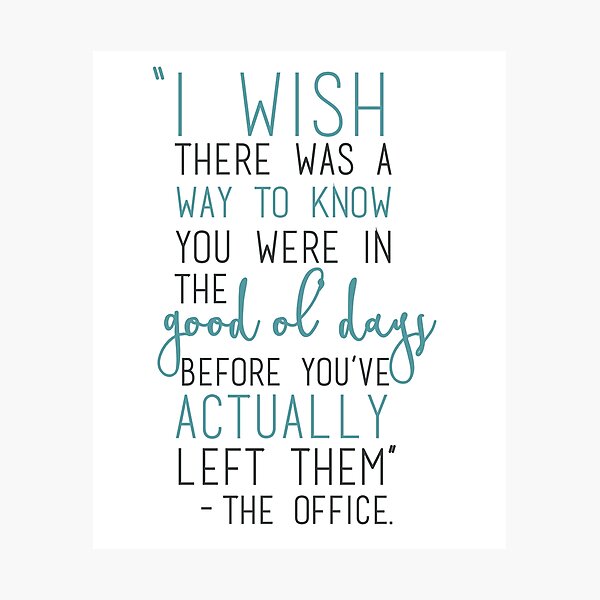 Good Ol' Days - The Office Photographic Print