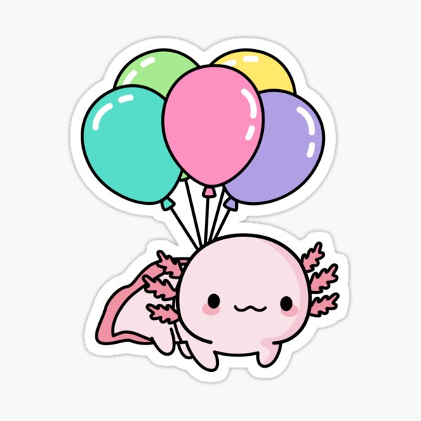 Vista previa del artículo con la obra «Lindo Ajolote Globos», diseñado y vendido por XoTheMonster.
