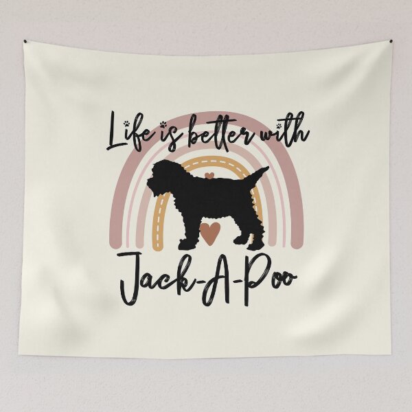 Item preview, Jack-A-Poo Dog Rainbow Aesthetic Boho designed and sold by rafaeltto.