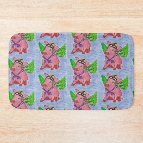 Item preview, Aviator Pig with a Hat, Scarf, and Wings designed and sold by AliCatOriginals.