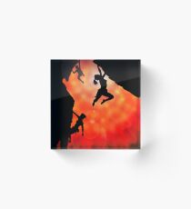 rock climbing in the sun Acrylic Block
