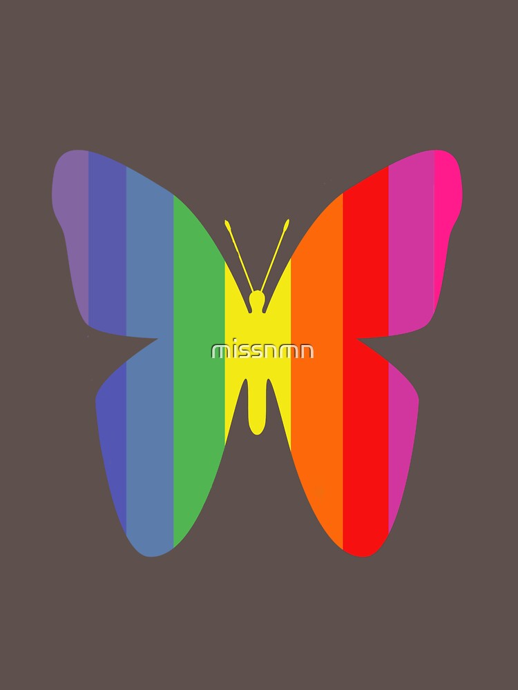 Thumbnail 3 of 3, V-Neck T-Shirt, Butterfly Rainbow designed and sold by missnmn.