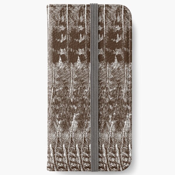 Feather Pattern | Chocolate Brown and White | Bird Feathers | Patterns in Nature | iPhone Wallet