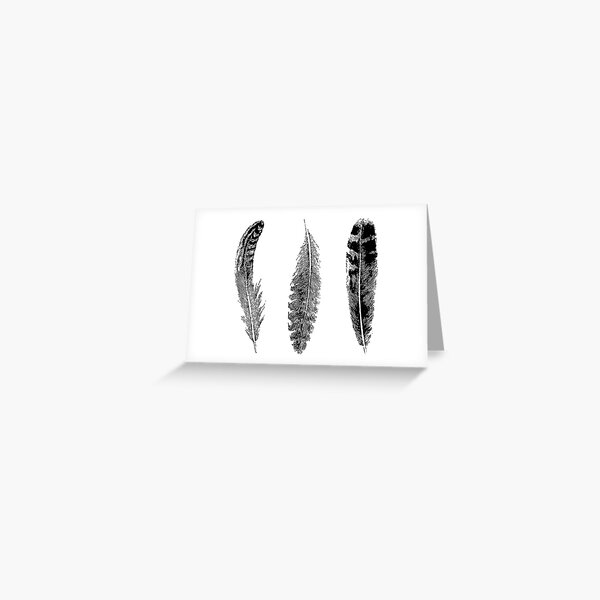 Item preview, Feather Trio | Three Feathers | Bird Feathers | Vintage Feathers | Black and White | designed and sold by EclecticAtHeART.