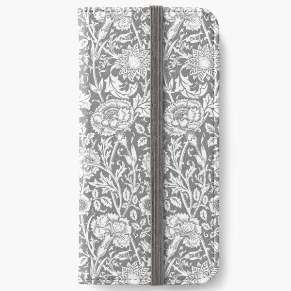 William Morris Carnations | Grey and White Floral Pattern | Flower Patterns | Vintage Patterns | Classic Patterns | iPhone Wallet