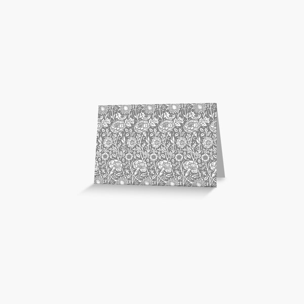 William Morris Carnations | Grey and White Floral Pattern | Flower Patterns | Vintage Patterns | Classic Patterns | Greeting Card