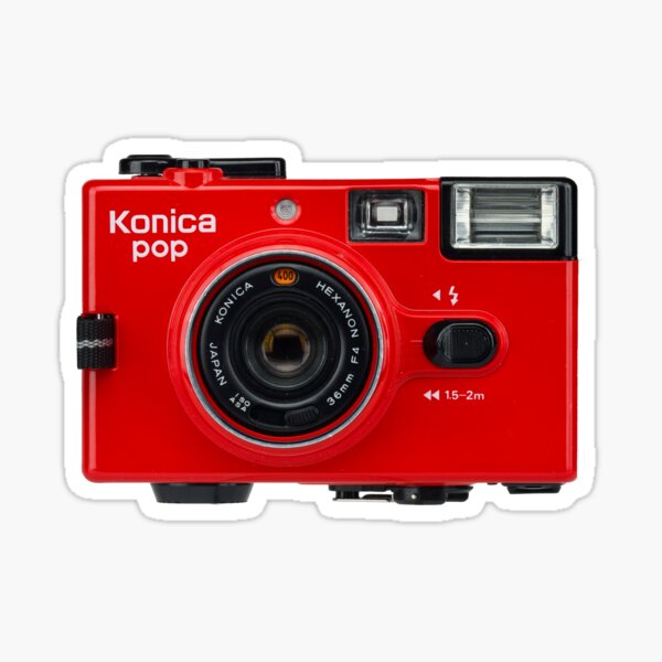 Item preview, Vintage Red Konica Pop 35mm Film Camera designed and sold by vintage-designs.
