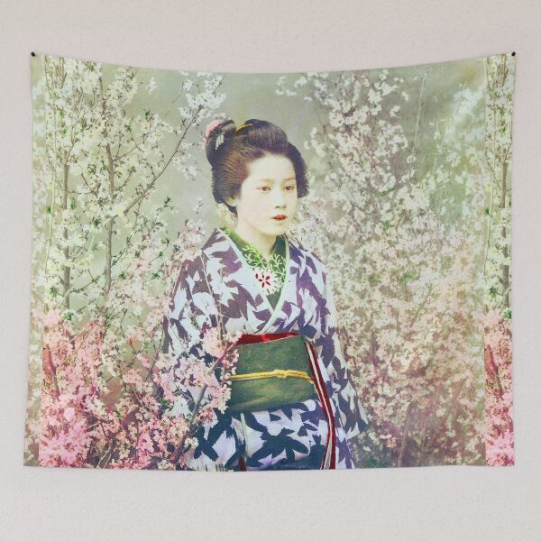 Item preview, Geisha Wearing Kimono and Cherry Blossom  By Ogawa Kazumasa designed and sold by Tamas Das.