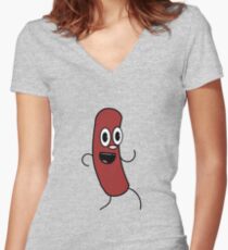 Camiseta entallada de cuello en V Perro Dancing