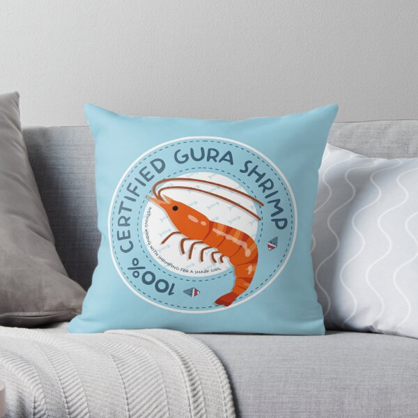 Gura Shrimp Seal of Approval Throw Pillow