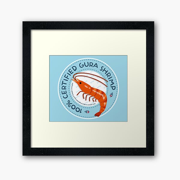 Gura Shrimp Seal of Approval Framed Art Print