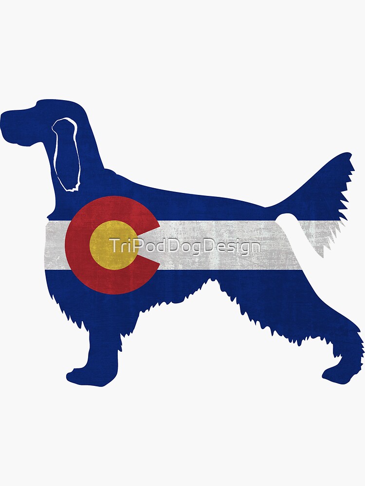 Gordon Setter Dog Colorado Flag by TriPodDogDesign