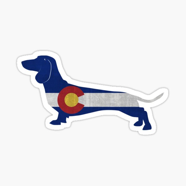 Dachshund Dog Colorado Flag Sticker