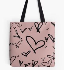 Pattern of handwritten hearts by Harry Styles Tote Bag