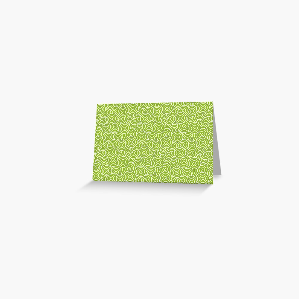 Chinese Spiral Pattern | Swirls | Lime Green and White | Greeting Card
