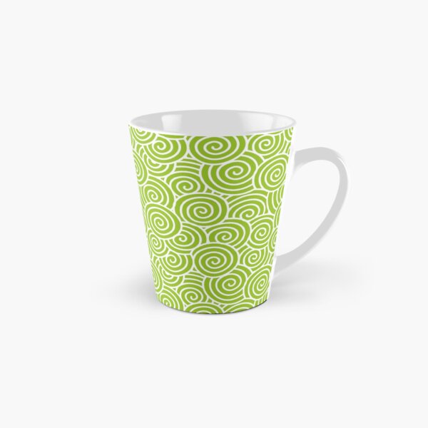 Chinese Spiral Pattern | Swirls | Lime Green and White | Tall Mug