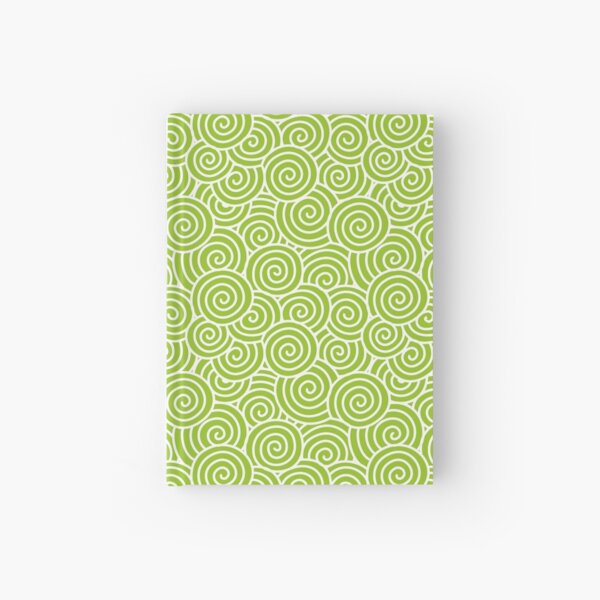 Chinese Spiral Pattern | Swirls | Lime Green and White | Hardcover Journal