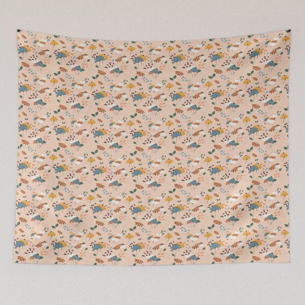 Item preview, seamless repeat floral pattern with pink background designed and sold by DesignsByMadiha.
