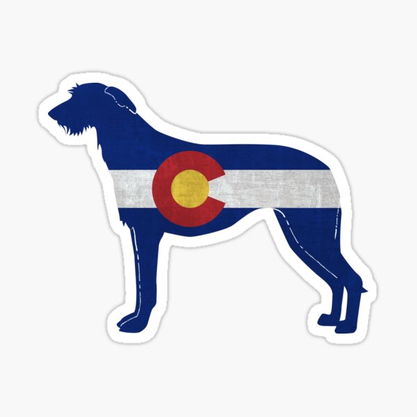 Scottish Deerhound Dog Colorado Flag Sticker