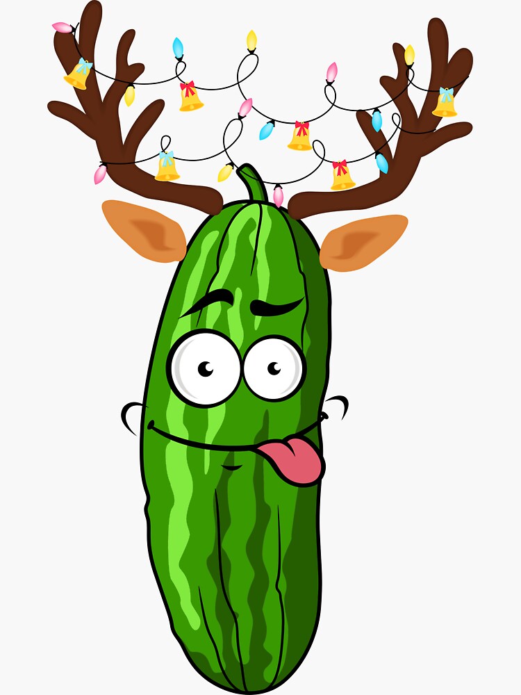 "CHRISTMAS PICKLE WITH LIGHTS" Sticker for Sale by NoeilaF2 Redbubble