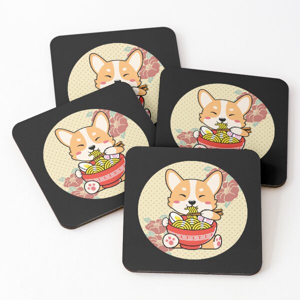 Item preview, corgi eating ramen cute kawaii noodles designed and sold by sweary12.
