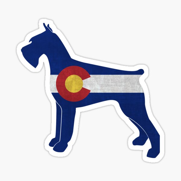 Giant Schnauzer Dog Colorado Flag Sticker