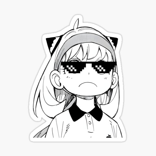 anya thug glasses meme Classic  Sticker for Sale by mathythailb