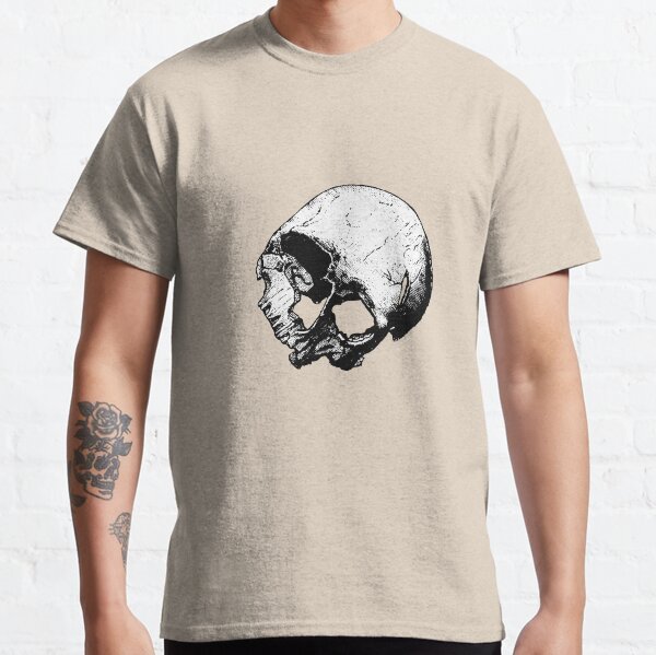 Broken Human Cranium Vintage Illustration Vectorized Classic T-Shirt