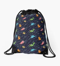 Dinosaurs In Space Drawstring Bag