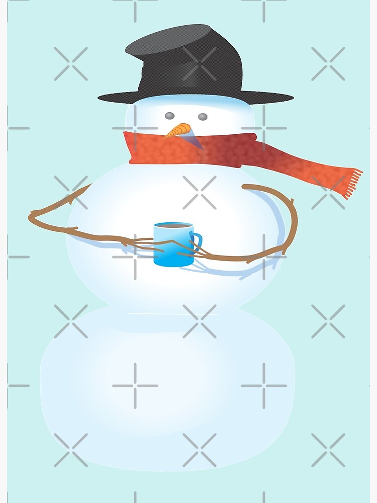 Cold Snowman Art Board Print By Frankiecat Redbubble