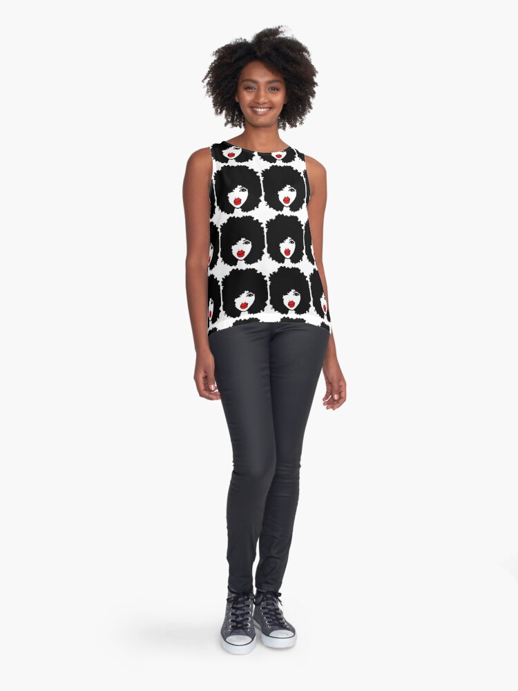 Alternate view of Natural Hair Curly Hair Black Afro Sleeveless Top