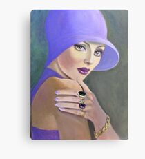 A Vintage Lady In Lavender Metal Print
