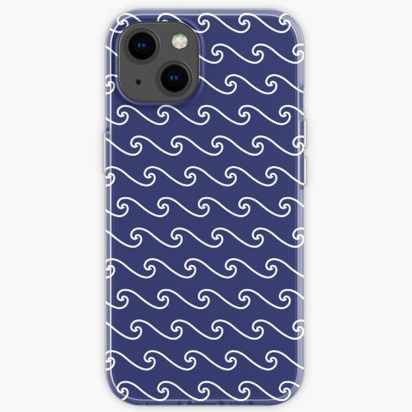 Wave Pattern | Abstract Waves | Nautical Patterns | Ocean Waves | Navy Blue and White |  iPhone Soft Case