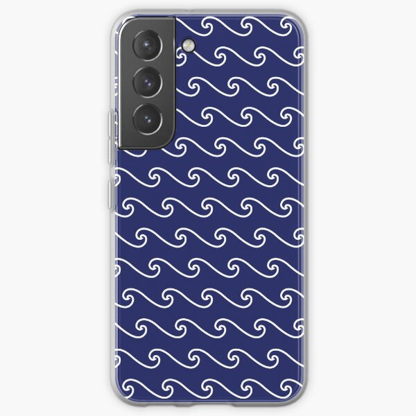 Wave Pattern | Abstract Waves | Nautical Patterns | Ocean Waves | Navy Blue and White | Samsung Galaxy Soft Case