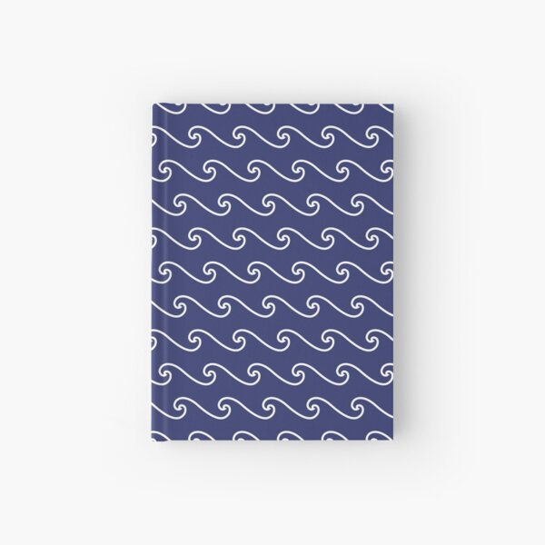 Wave Pattern | Abstract Waves | Nautical Patterns | Ocean Waves | Navy Blue and White |  Hardcover Journal