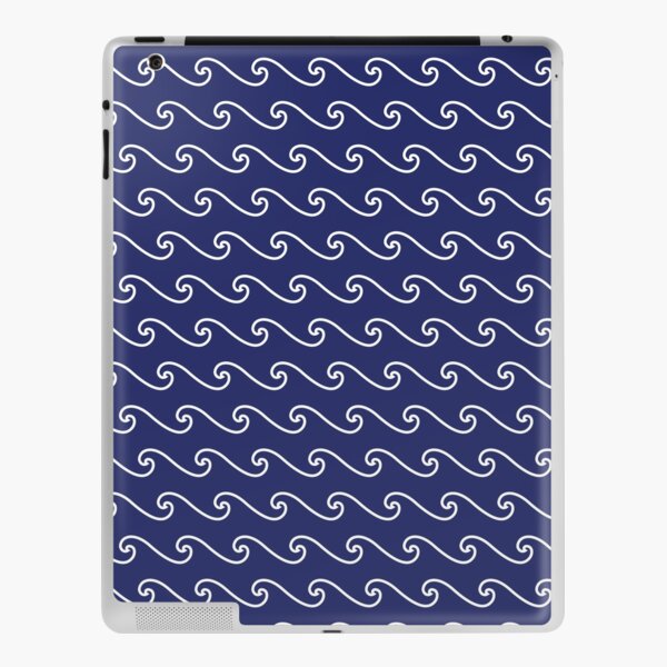Wave Pattern | Abstract Waves | Nautical Patterns | Ocean Waves | Navy Blue and White | iPad Skin