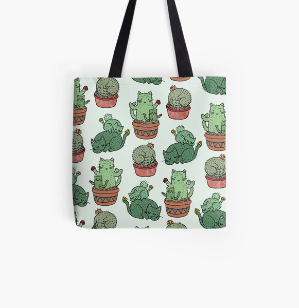 Cactus Cats All Over Print Tote Bag