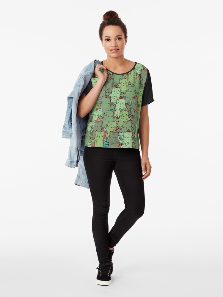 Alternative Ansicht von Catcus-Garten Chiffon Top