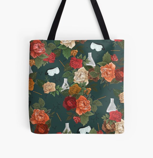 Chemistry Floral All Over Print Tote Bag
