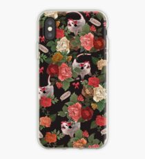 Opossum Floral Pattern (with text) iPhone Case